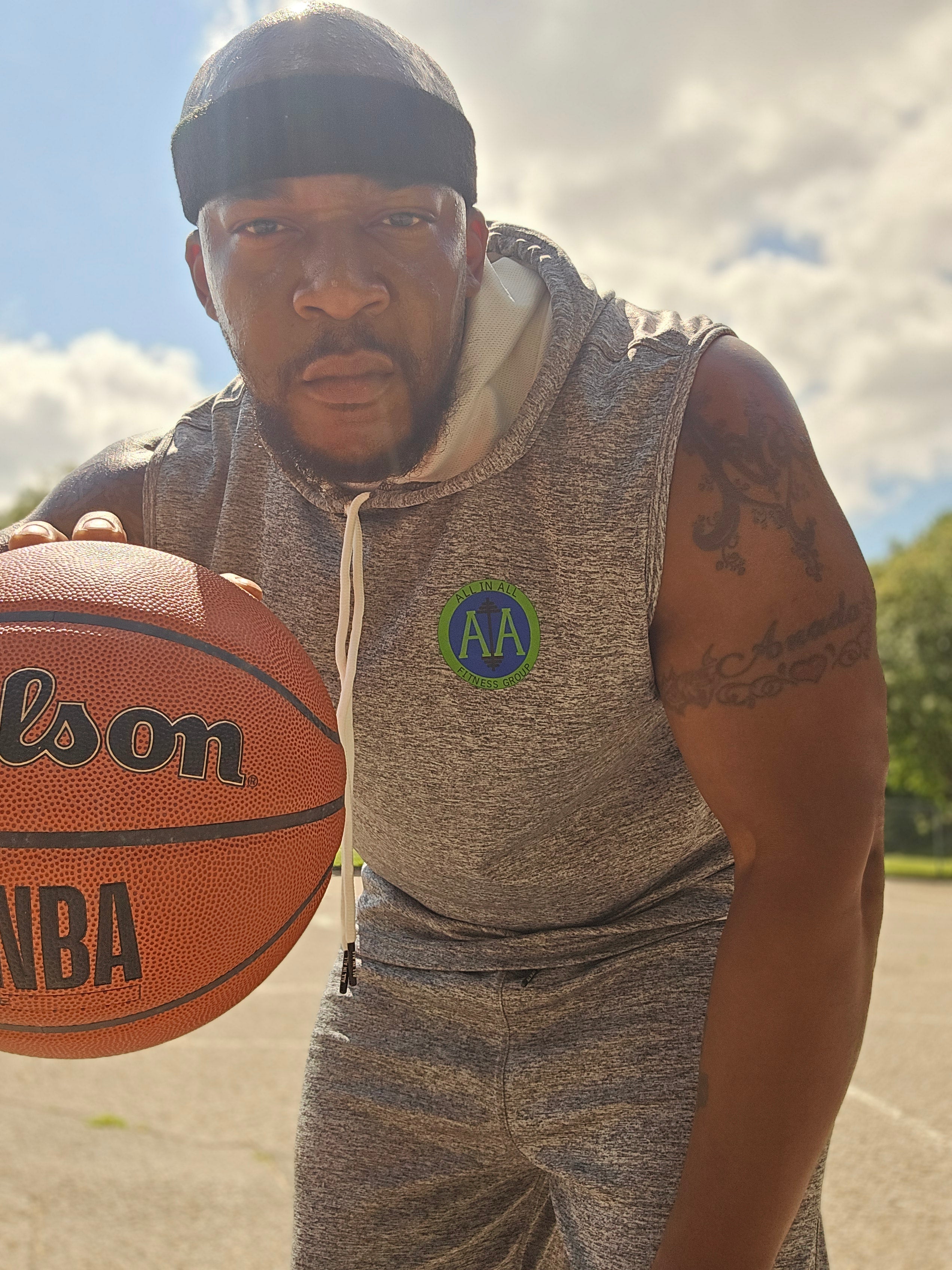 B-Easy Grey Hooded Sleeveless Shirt & Short Set