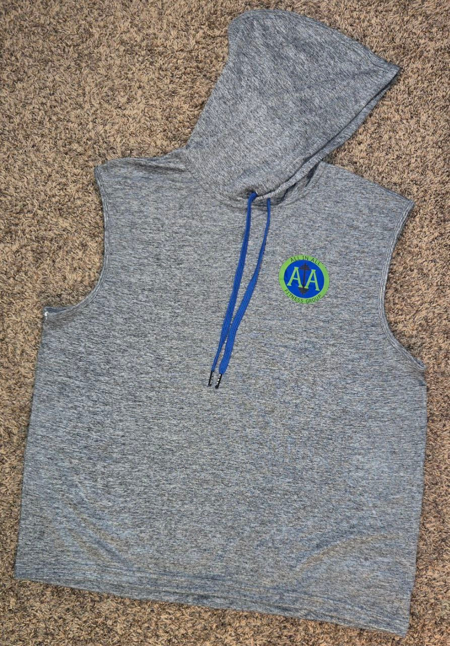 B-Easy Grey Hooded Sleeveless Shirt & Short Set